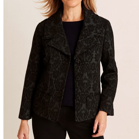 J Jill Damask Jacquard Jacket - Picture 1 of 8